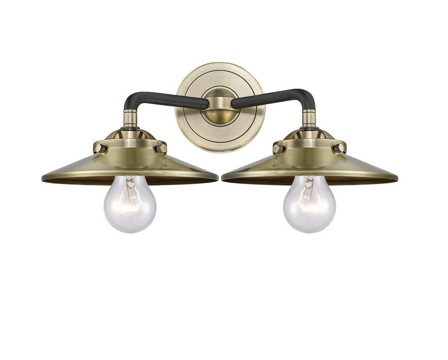 Innovations 284-2W-BAB-M4-AB Two Light Bath Vanity, Black Antique Brass