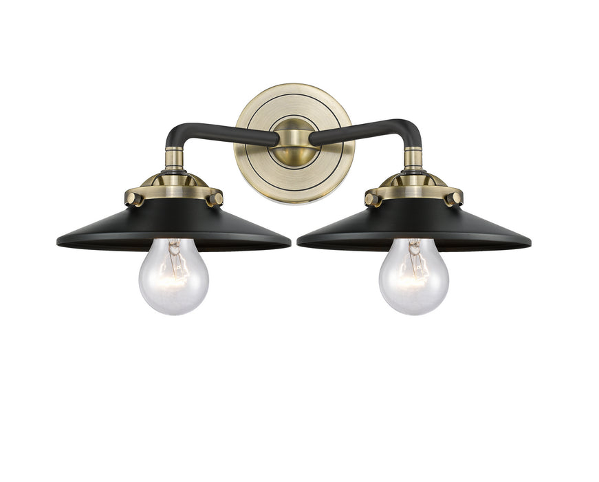 Innovations 284-2W-BAB-M6-BK Two Light Bath Vanity, Black Antique Brass