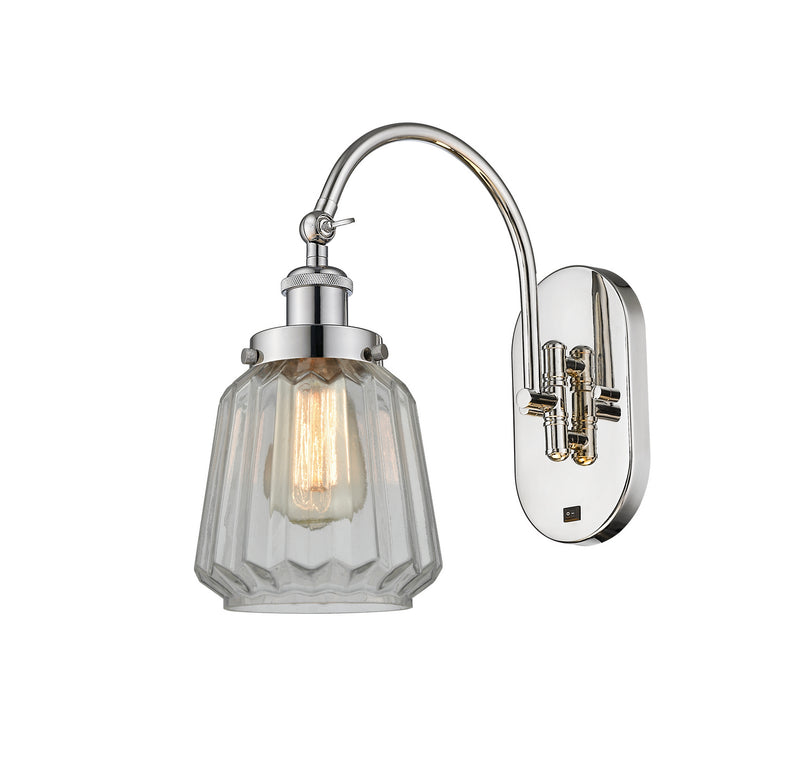 Innovations 918-1W-PN-G142 One Light Wall Sconce, Polished Nickel