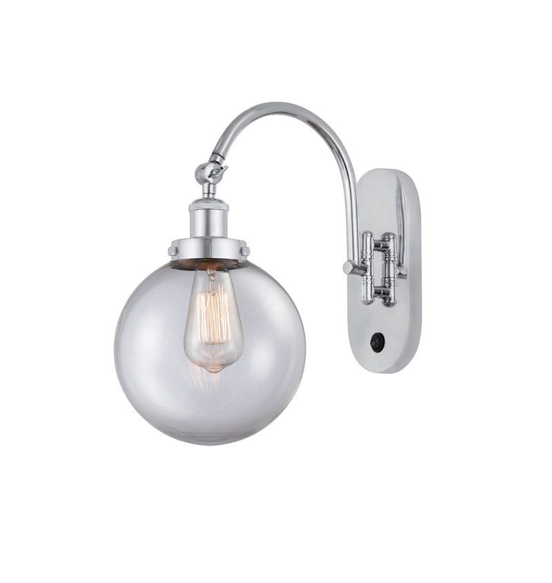 Innovations 918-1W-PC-G202-8 One Light Wall Sconce, Polished Chrome