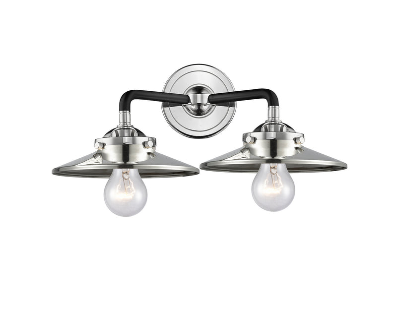 Innovations 284-2W-BPN-M1-PN Two Light Bath Vanity, Black Polished Nickel