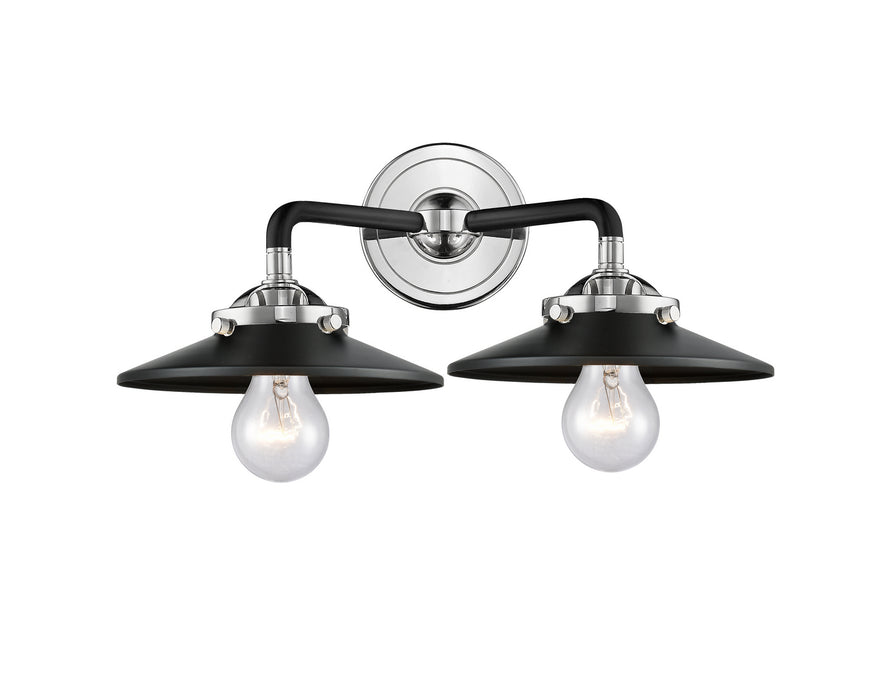 Innovations 284-2W-BPN-M6-BK Two Light Bath Vanity, Black Polished Nickel
