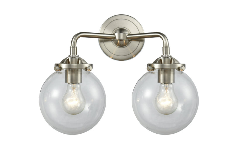 Innovations 284-2W-SN-G202-6 Two Light Bath Vanity, Brushed Satin Nickel