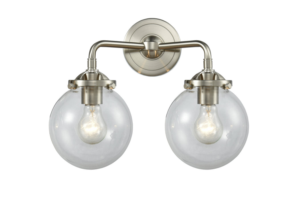 Innovations 284-2W-SN-G202-6 Two Light Bath Vanity, Brushed Satin Nickel