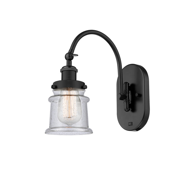 Innovations 918-1W-BK-G184S One Light Wall Sconce, Matte Black