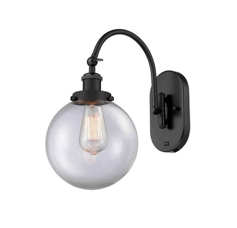Innovations 918-1W-BK-G202-8-LED LED Wall Sconce, Matte Black