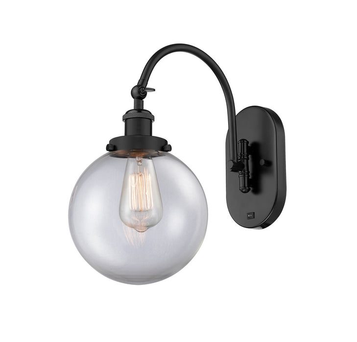 Innovations 918-1W-BK-G202-8-LED LED Wall Sconce, Matte Black