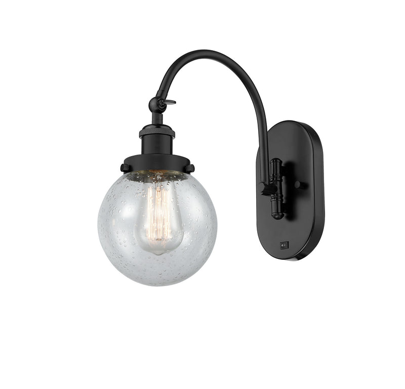 Innovations 918-1W-BK-G204-6 One Light Wall Sconce, Matte Black