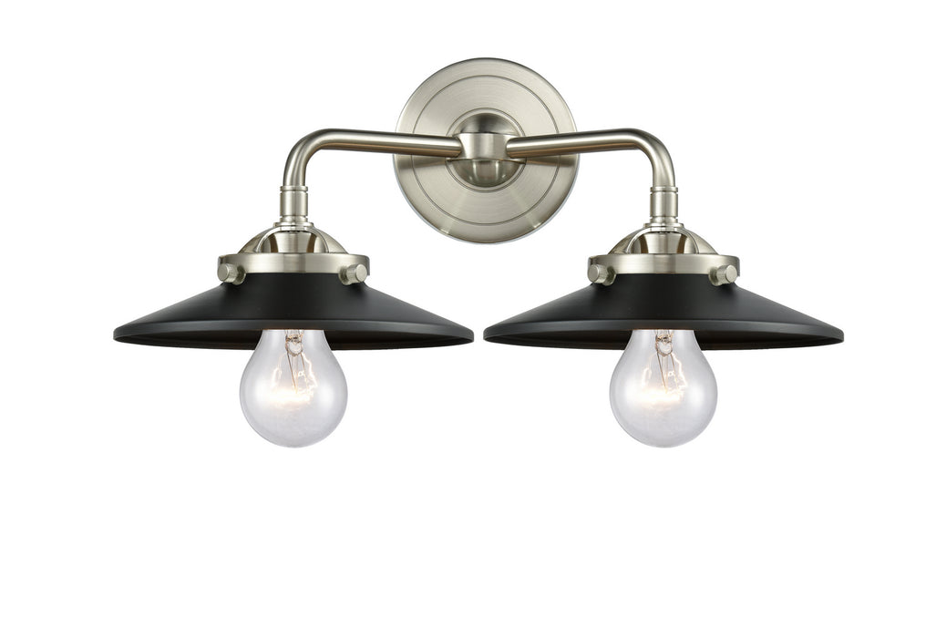 Innovations 284-2W-SN-M6-BK Two Light Bath Vanity, Brushed Satin Nickel