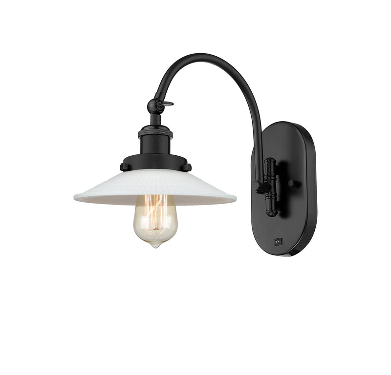 Innovations 918-1W-BK-G1 One Light Wall Sconce, Matte Black