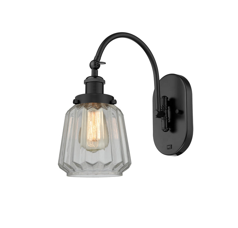 Innovations 918-1W-BK-G142 One Light Wall Sconce, Matte Black