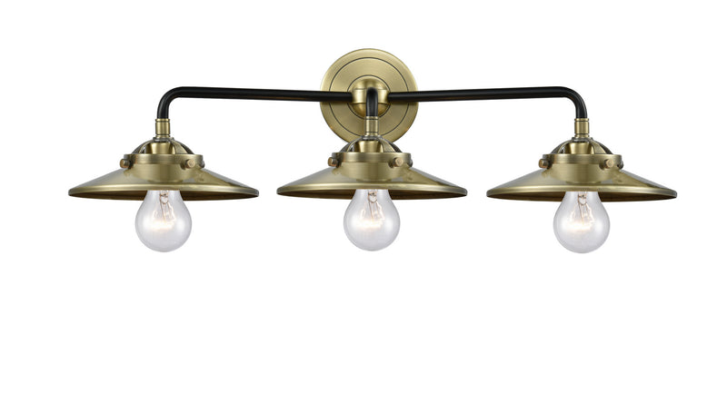 Innovations 284-3W-BAB-M4-AB Three Light Bath Vanity, Black Antique Brass