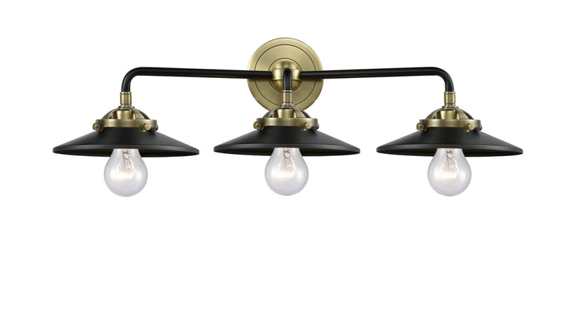 Innovations 284-3W-BAB-M6-BK Three Light Bath Vanity, Black Antique Brass
