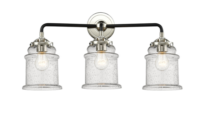 Innovations 284-3W-BPN-G184 Three Light Bath Vanity, Black Polished Nickel