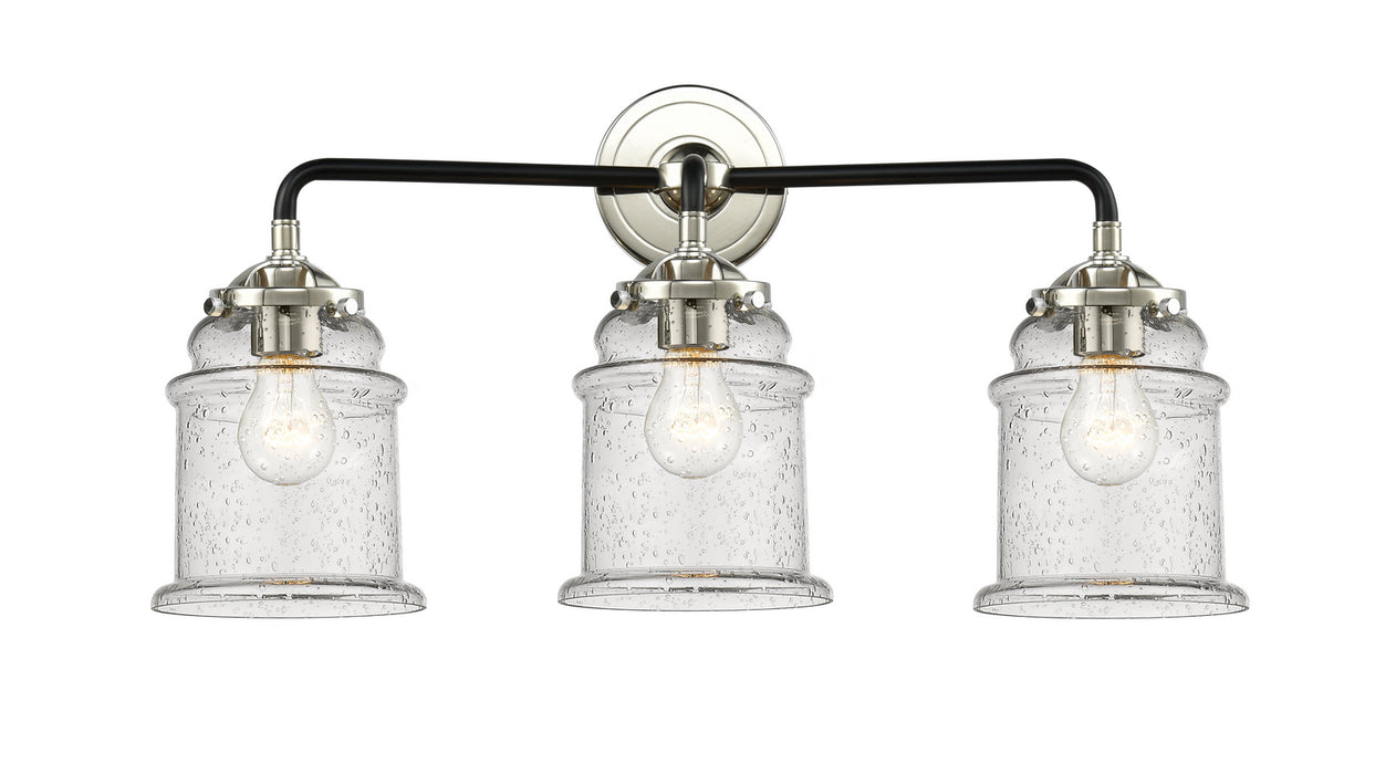 Innovations 284-3W-BPN-G184 Three Light Bath Vanity, Black Polished Nickel