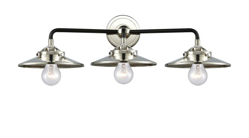 Innovations 284-3W-BPN-M1-PN Three Light Bath Vanity, Black Polished Nickel