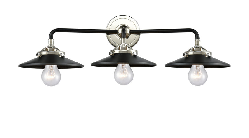 Innovations 284-3W-BPN-M6-BK Three Light Bath Vanity, Black Polished Nickel