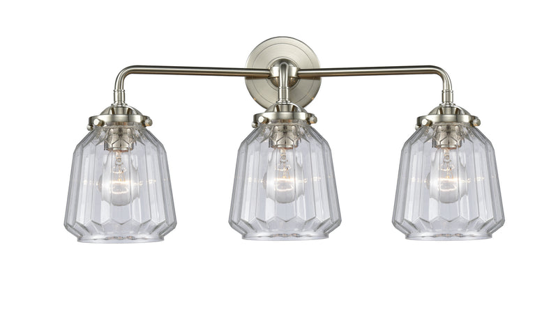 Innovations 284-3W-SN-G142 Three Light Bath Vanity, Brushed Satin Nickel