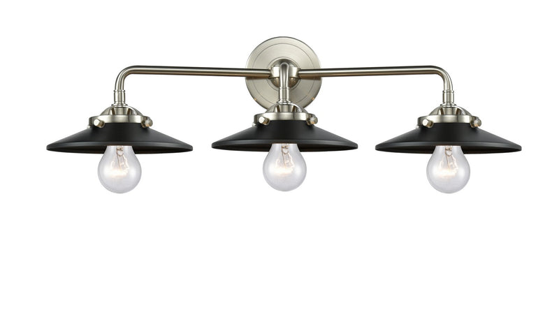 Innovations 284-3W-SN-M6-BK-LED LED Bath Vanity, Brushed Satin Nickel
