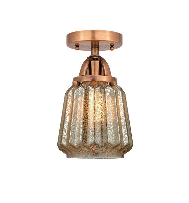 Innovations 288-1C-AC-G146-LED LED Semi-Flush Mount, Antique Copper