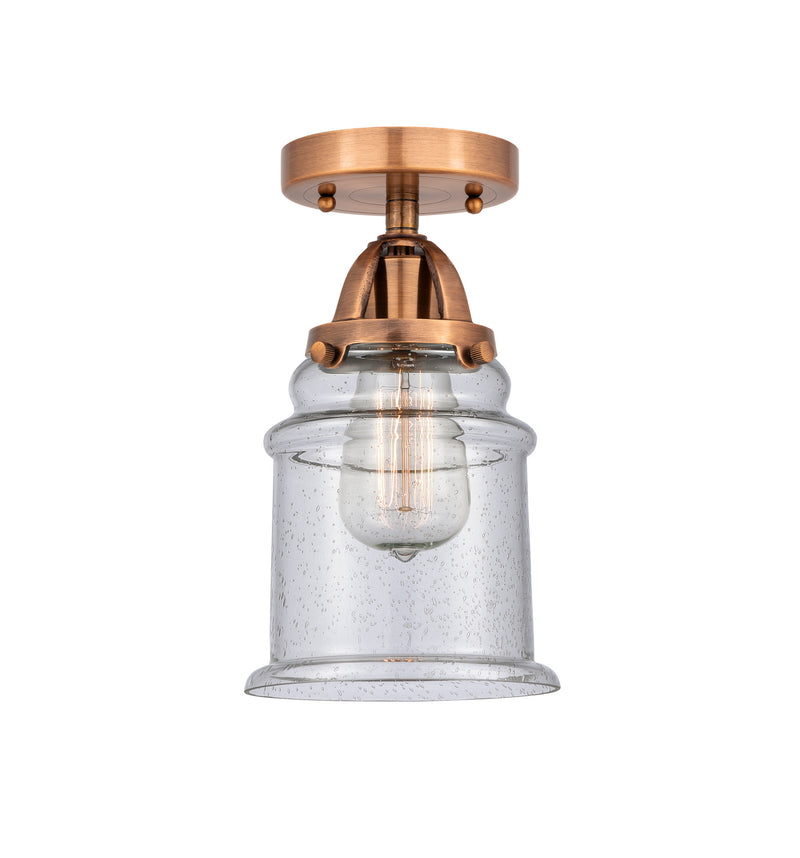 Innovations 288-1C-AC-G184 One Light Semi-Flush Mount, Antique Copper