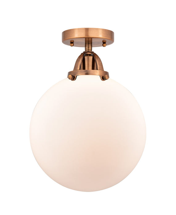 Innovations 288-1C-AC-G201-10-LED LED Semi-Flush Mount, Antique Copper