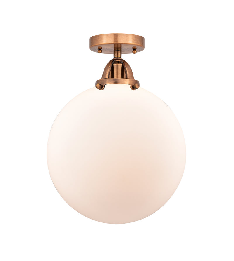 Innovations 288-1C-AC-G201-12 One Light Semi-Flush Mount, Antique Copper