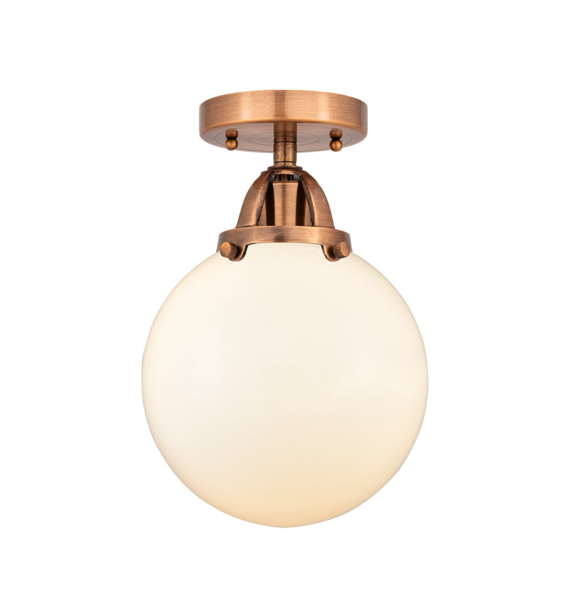 Innovations 288-1C-AC-G201-8 One Light Semi-Flush Mount, Antique Copper