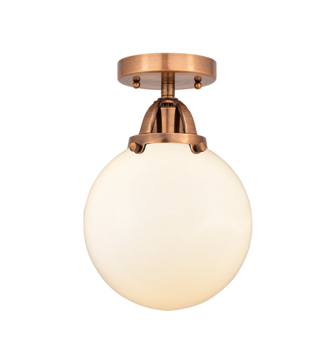 Innovations 288-1C-AC-G201-8 One Light Semi-Flush Mount, Antique Copper