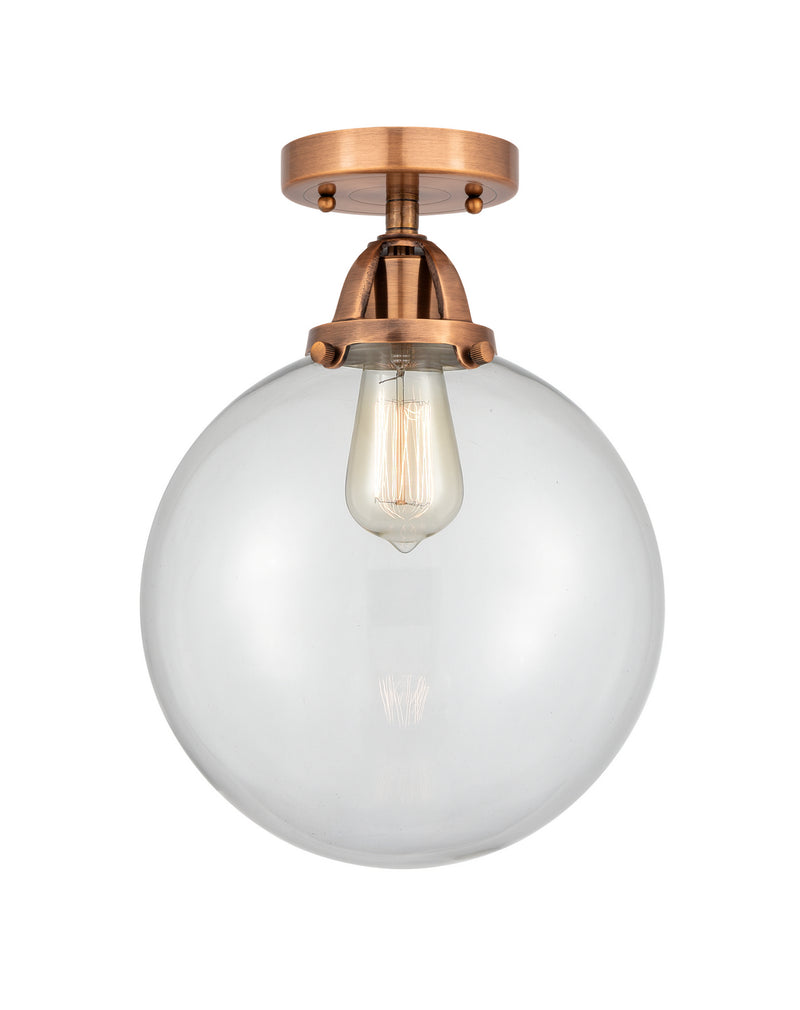 Innovations 288-1C-AC-G202-10 One Light Semi-Flush Mount, Antique Copper