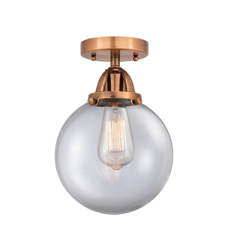 Innovations 288-1C-AC-G202-8 One Light Semi-Flush Mount, Antique Copper
