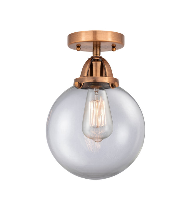 Innovations 288-1C-AC-G202-8 One Light Semi-Flush Mount, Antique Copper