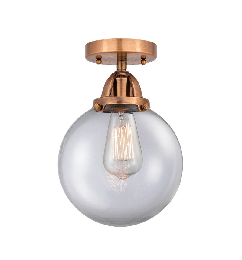 Innovations 288-1C-AC-G202-8-LED LED Semi-Flush Mount, Antique Copper