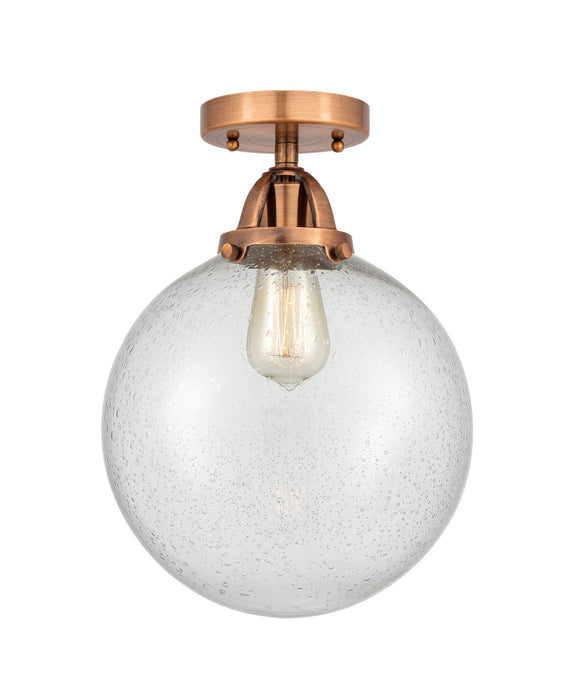 Innovations 288-1C-AC-G204-10 One Light Semi-Flush Mount, Antique Copper