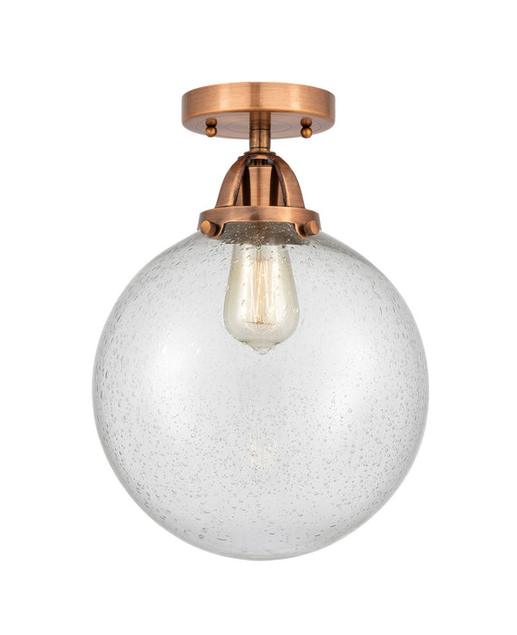 Innovations 288-1C-AC-G204-10-LED LED Semi-Flush Mount, Antique Copper