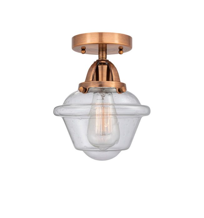 Innovations 288-1C-AC-G534 One Light Semi-Flush Mount, Antique Copper