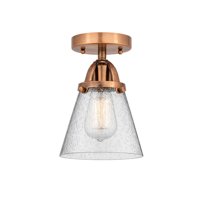 Innovations 288-1C-AC-G64 One Light Semi-Flush Mount, Antique Copper
