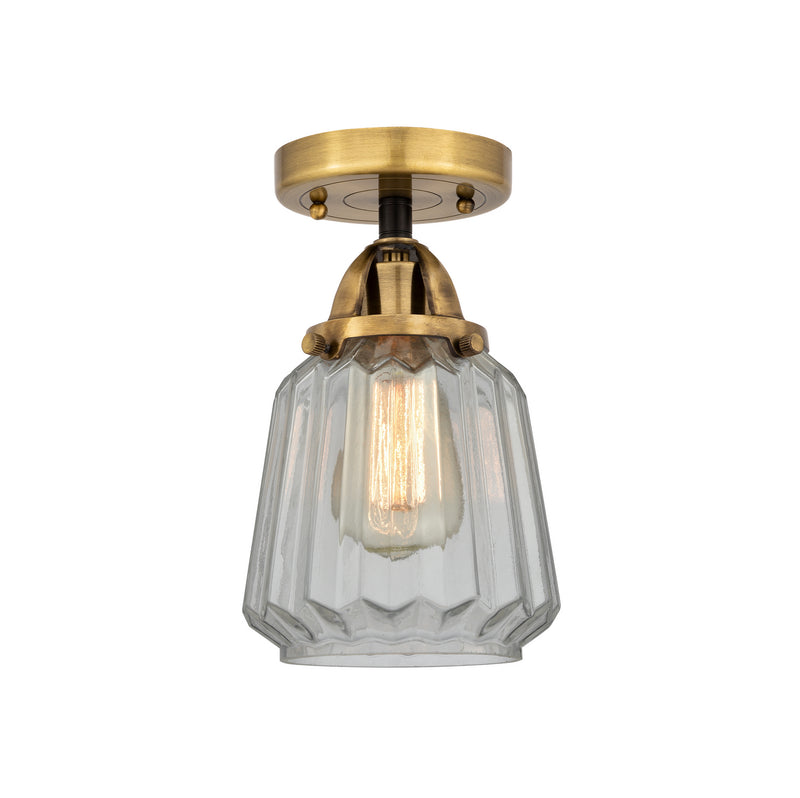 Innovations 288-1C-BAB-G142 One Light Semi-Flush Mount, Black Antique Brass
