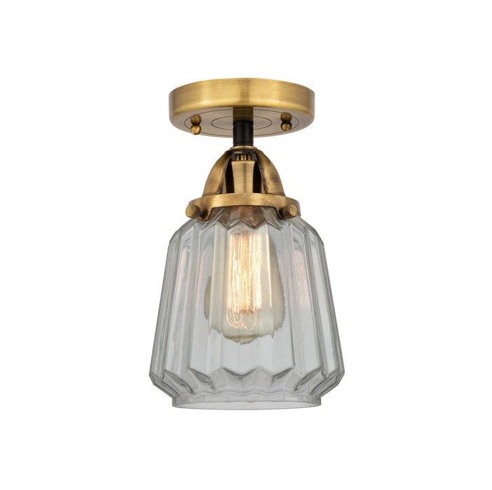 Innovations 288-1C-BAB-G142 One Light Semi-Flush Mount, Black Antique Brass