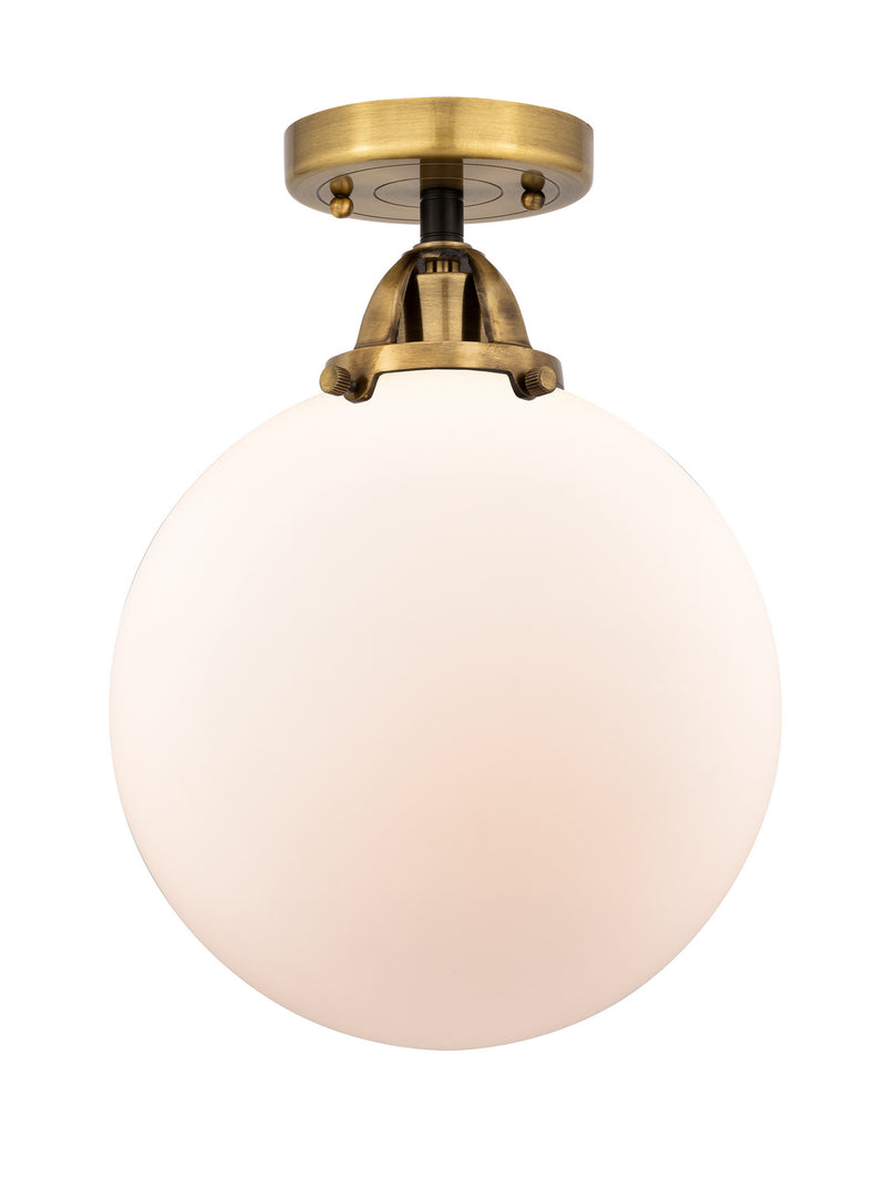 Innovations 288-1C-BAB-G201-10 One Light Semi-Flush Mount, Black Antique Brass