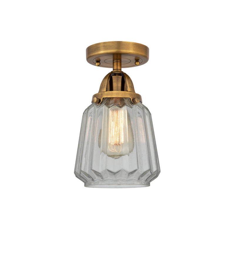Innovations 288-1C-BB-G142 One Light Semi-Flush Mount, Brushed Brass