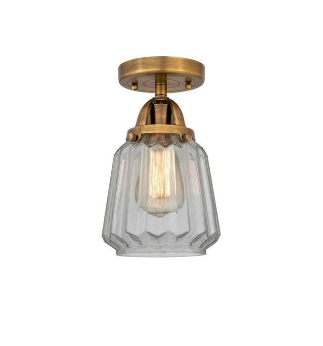 Innovations 288-1C-BB-G142-LED LED Semi-Flush Mount, Brushed Brass