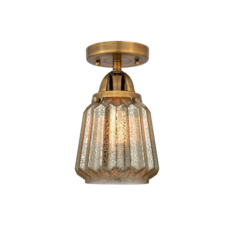Innovations 288-1C-BB-G146 One Light Semi-Flush Mount, Brushed Brass