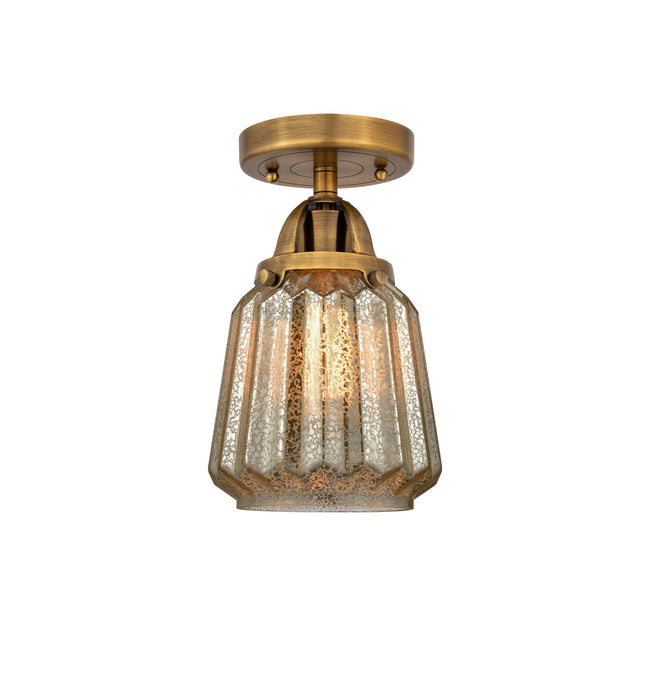 Innovations 288-1C-BB-G146 One Light Semi-Flush Mount, Brushed Brass