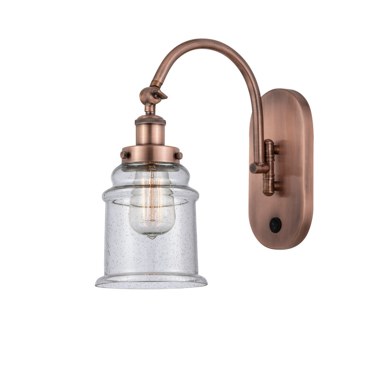 Innovations 918-1W-AC-G184 One Light Wall Sconce, Antique Copper