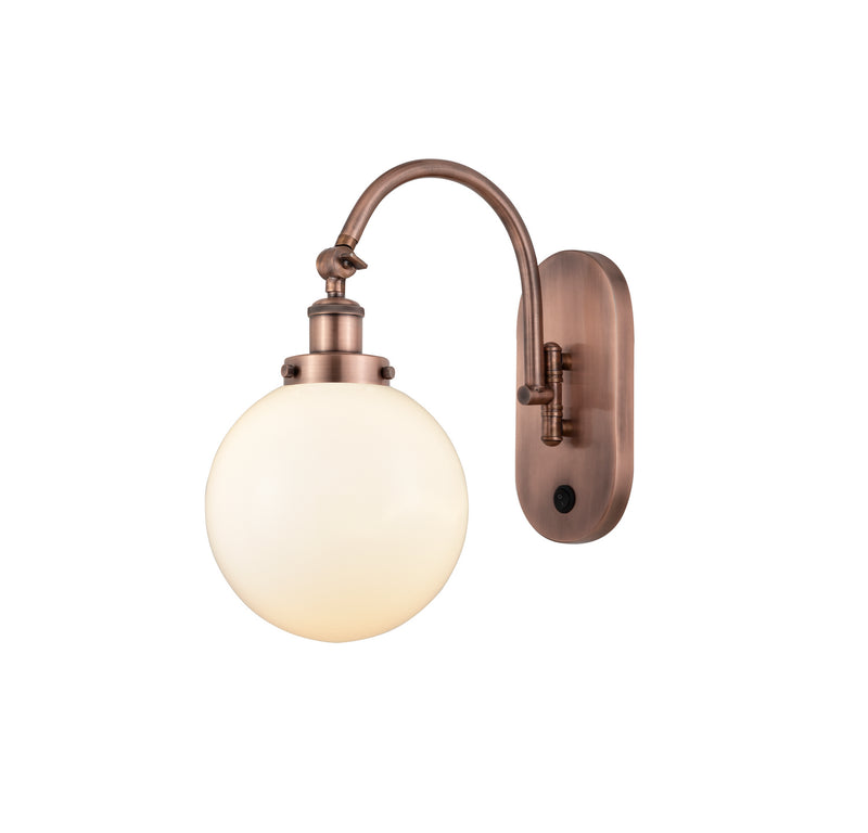 Innovations 918-1W-AC-G201-8-LED LED Wall Sconce, Antique Copper