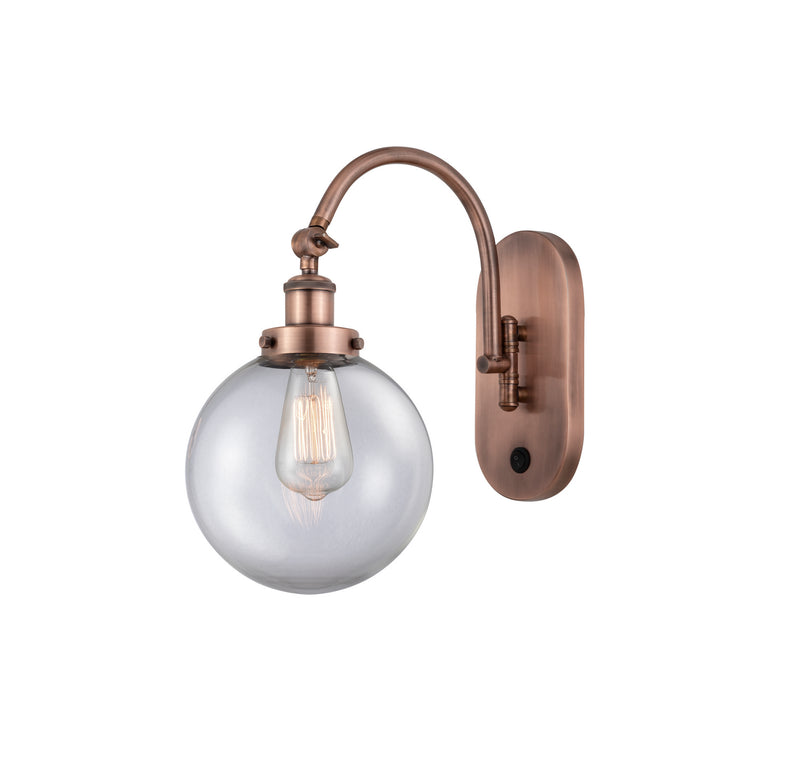 Innovations 918-1W-AC-G202-8-LED LED Wall Sconce, Antique Copper