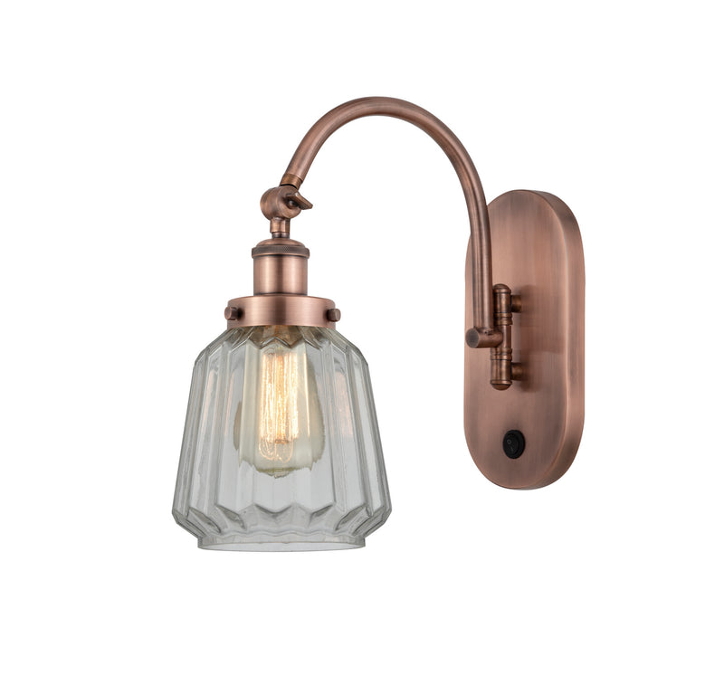 Innovations 918-1W-AC-G142 One Light Wall Sconce, Antique Copper