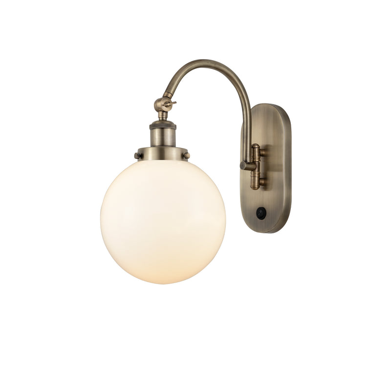 Innovations 918-1W-AB-G201-8-LED LED Wall Sconce, Antique Brass