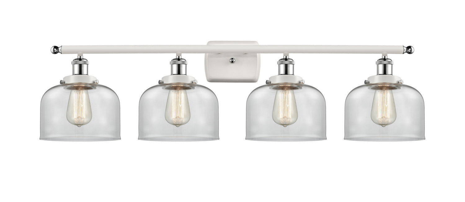Innovations 916-4W-WPC-G72 Four Light Bath Vanity, White Polished Chrome